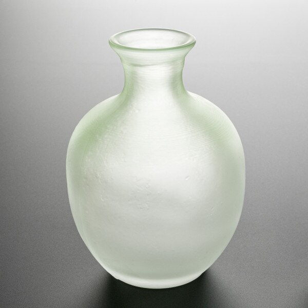 Image of Wakakusa Green Glass Sake Bottle 10 oz 1