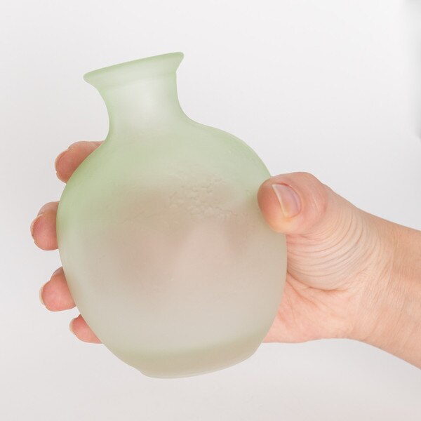 Image of Wakakusa Green Glass Sake Bottle 10 oz 5