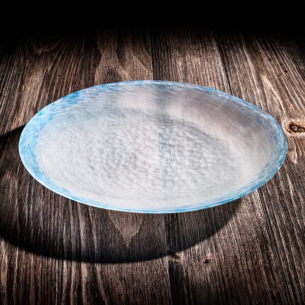 Image of Sky Blue Glass Plate 17.75" 1