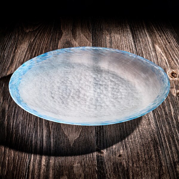 Image of Sky Blue Glass Plate 14.25" 1