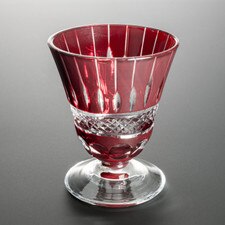 Kiriko Red Glass Pedestal Sake Cup