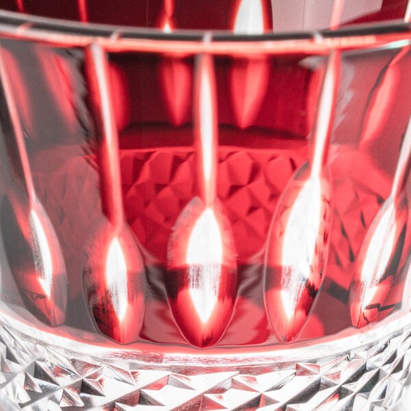 Image of Kiriko Red Glass Pedestal Sake Cup 4