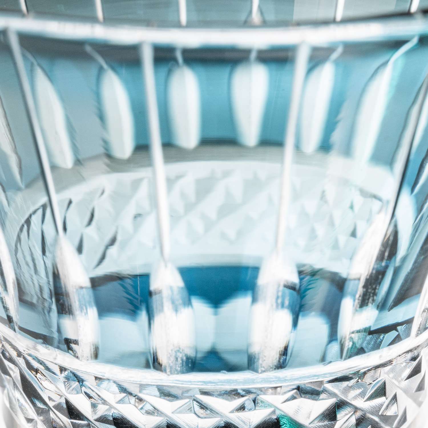 Kiriko Blue Glass Pedestal Sake Cup | KORIN