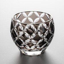 Kiriko Black Glass Sake Cup
