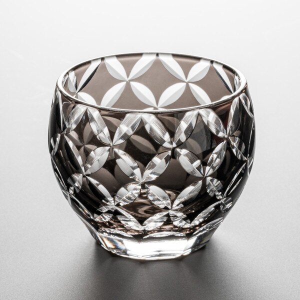 Image of Kiriko Black Glass Sake Cup 1