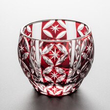 Kiriko Red Glass Sake Cup