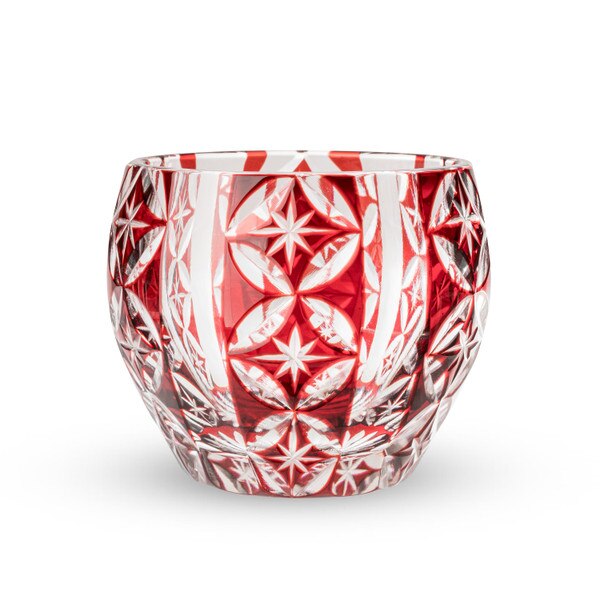 Image of Kiriko Red Glass Sake Cup 2