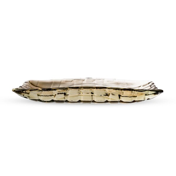 Image of Orme Brown Glass Rectangular Tray 6.25" 2
