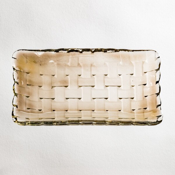 Image of Orme Brown Glass Rectangular Tray 6.25" 3