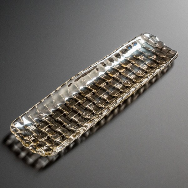 Image of Orme Brown Glass Rectangular Tray 11.75" 1