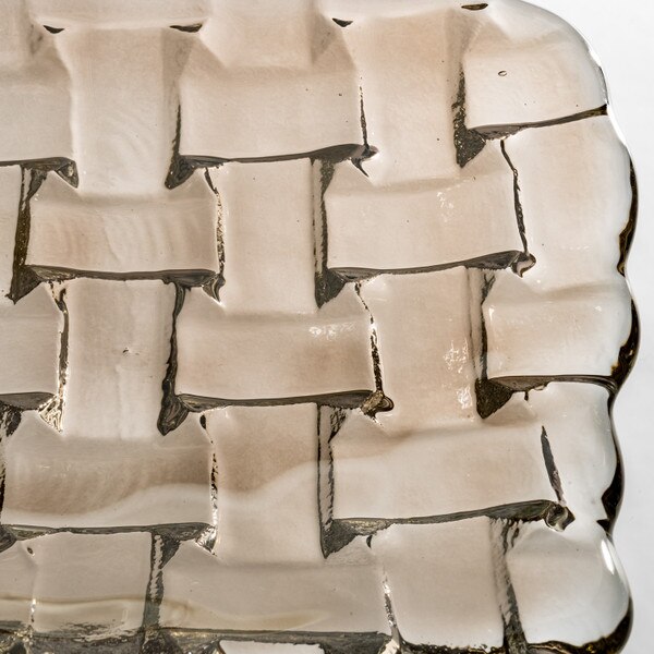 Image of Orme Brown Glass Rectangular Tray 11.75" 4