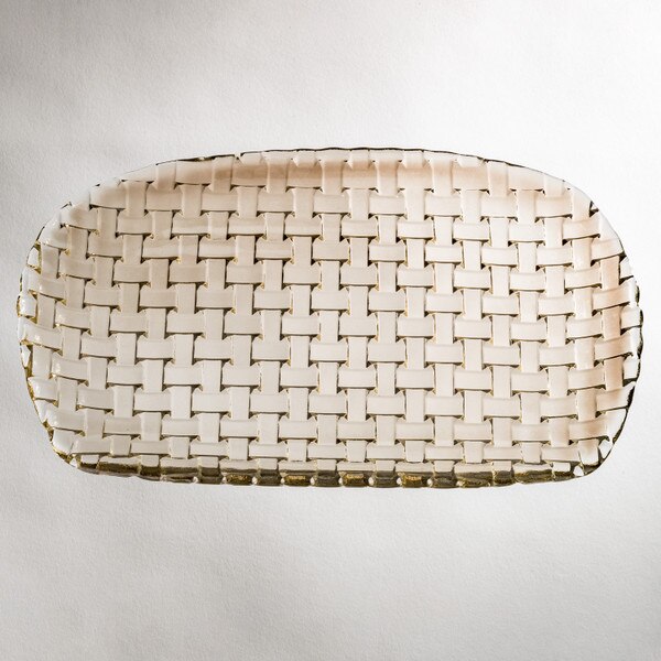 Image of Orme Brown Glass Rectangular Tray 12" 3