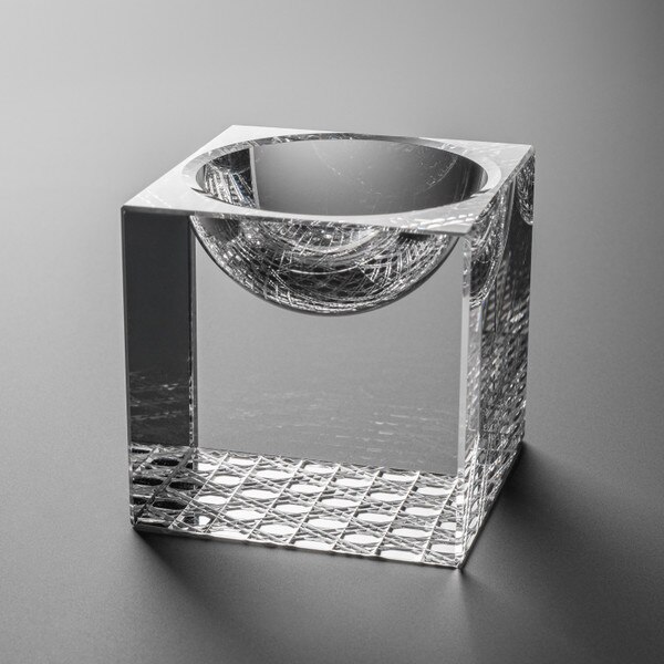 Image of Crystal Glass Concave Square Bowl 2.25" 1