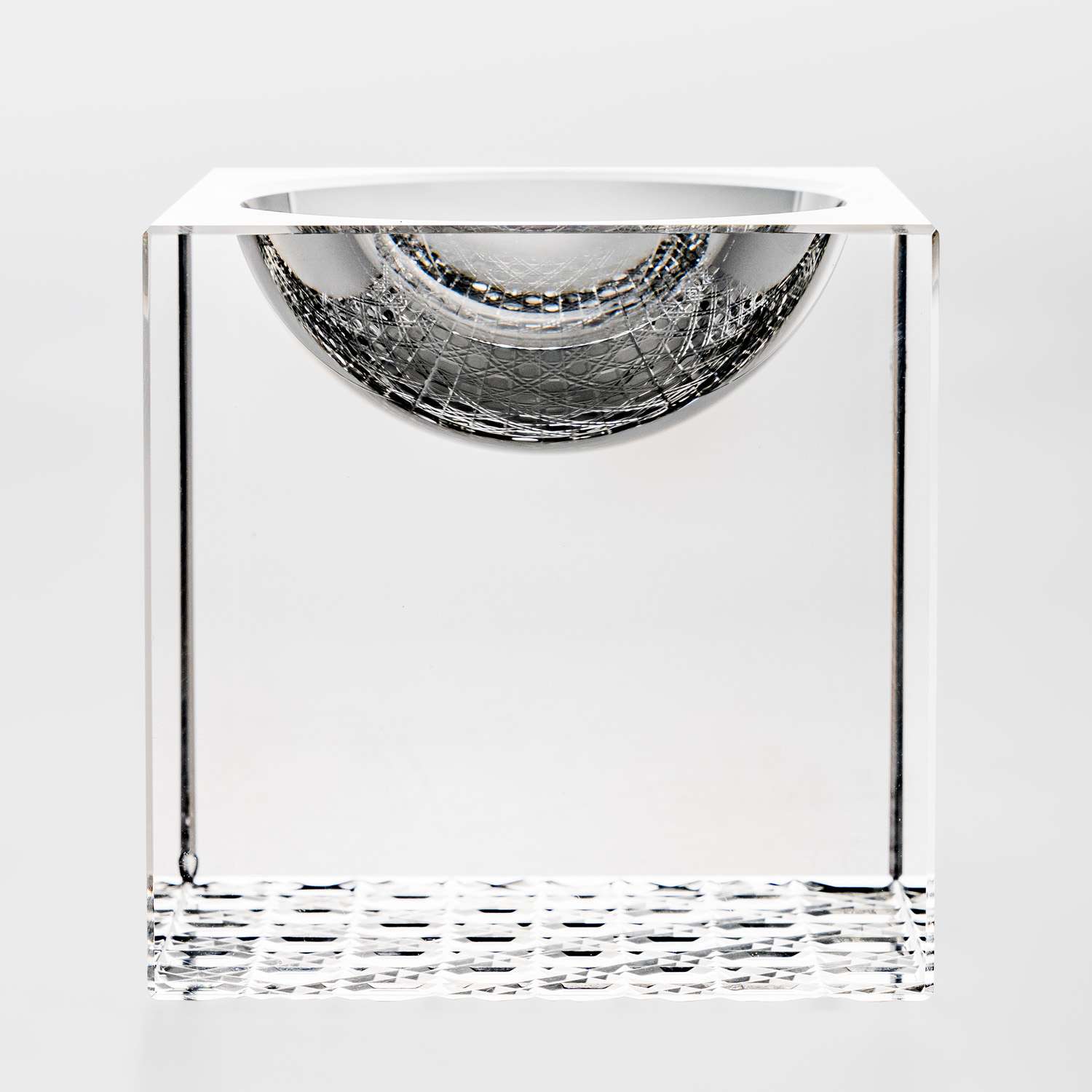 Crystal Glass Concave Square Bowl 2.25