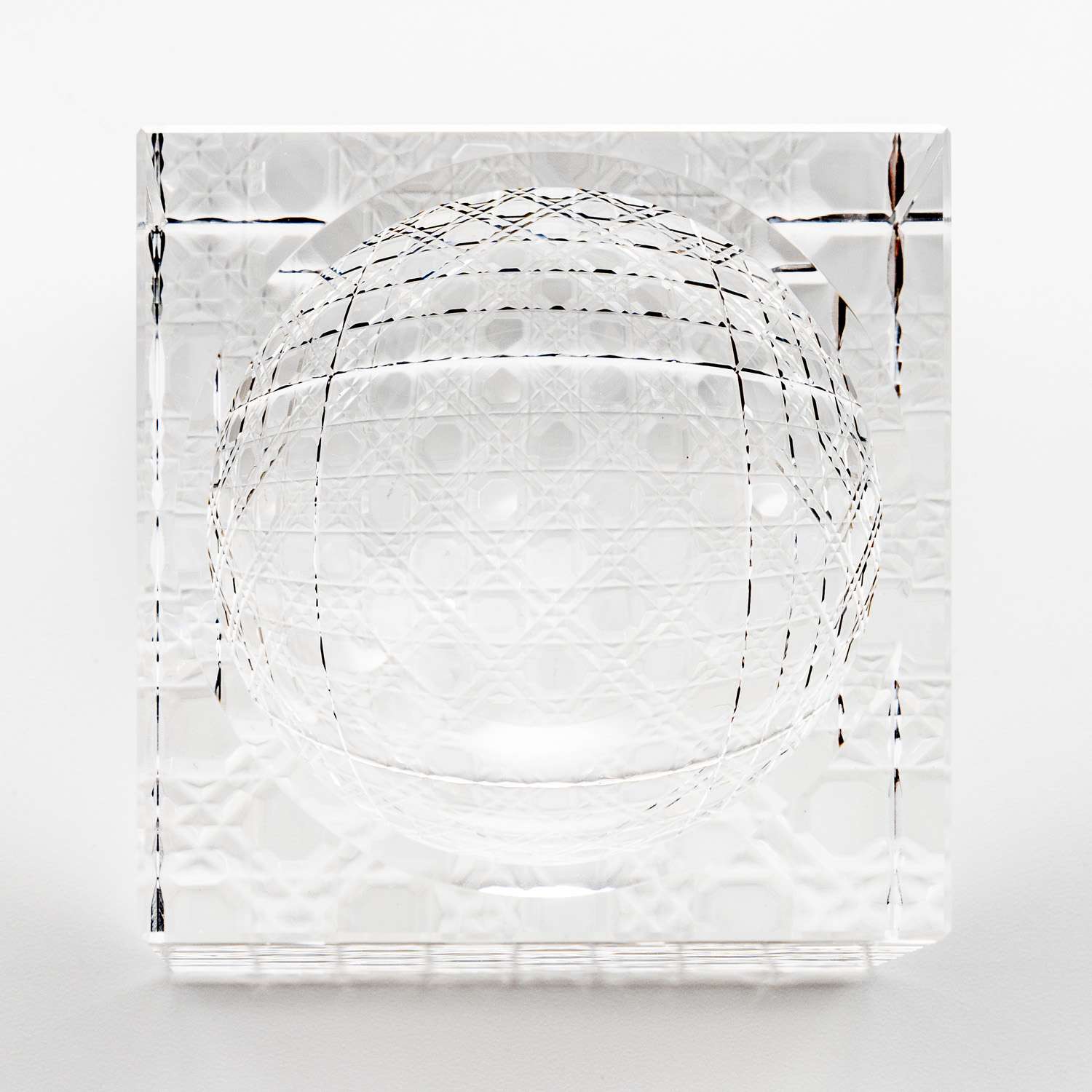 Crystal Glass Concave Square Bowl 2.25