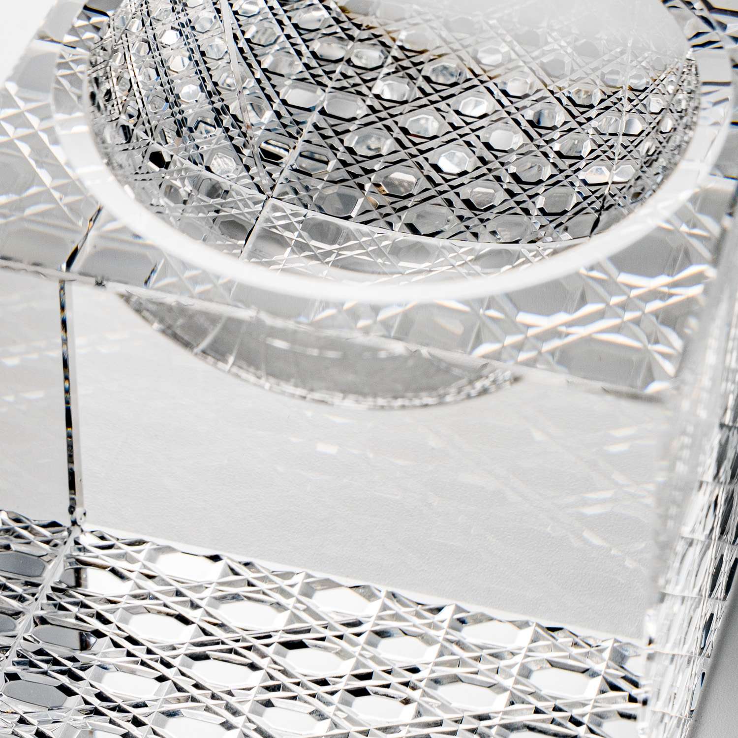 Crystal Glass Concave Square Bowl 2.25