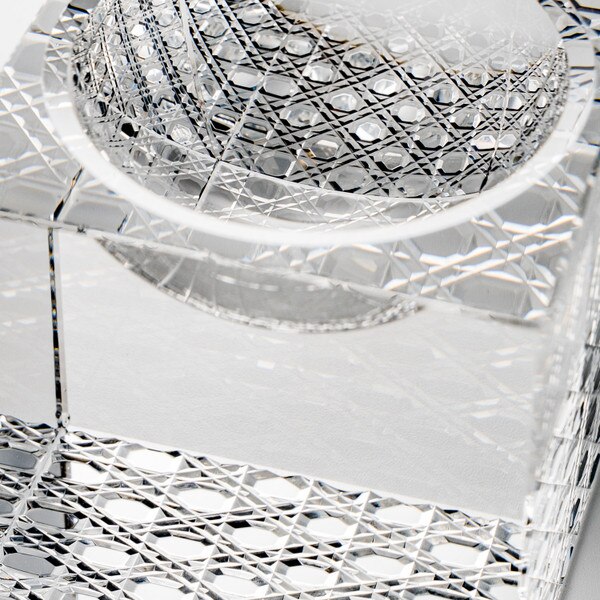Image of Crystal Glass Concave Square Bowl 2.25" 4