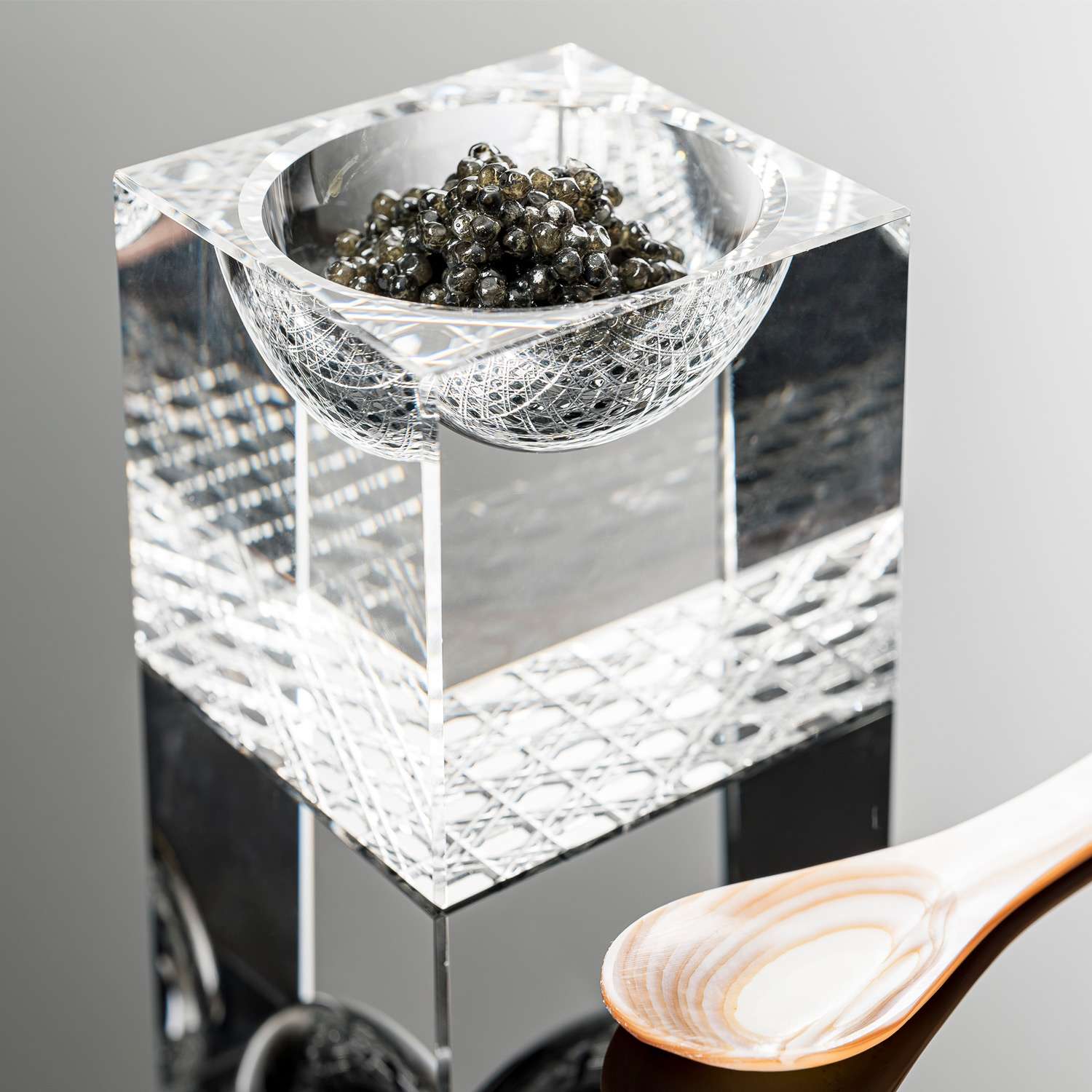 Crystal Glass Concave Square Bowl 2.25