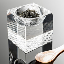 Crystal Glass Concave Square Bowl 2.25" hover-image