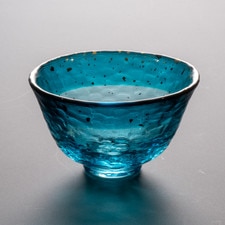 Tsugaru Vidro Handmade Ocean Blue Glass Sake Cup