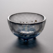Tsugaru Vidro Handmade Navy Blue Footed Glass Sake Cup