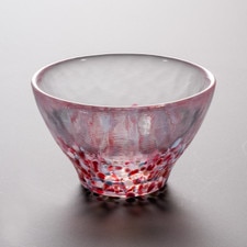 Tsugaru Vidro Handmade Red Confetti Glass Sake Cup