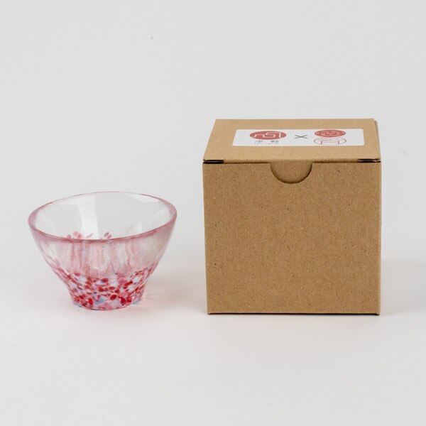 Image of Tsugaru Vidro Handmade Red Confetti Glass Sake Cup 3