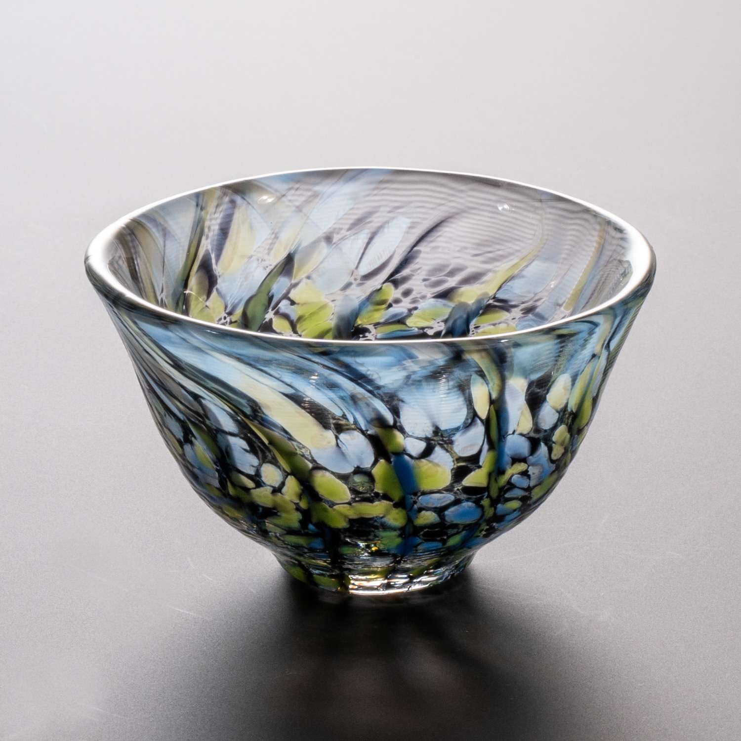 Tsugaru Vidro Handmade Deep Sea Swirl Glass Sake Cup | KORIN