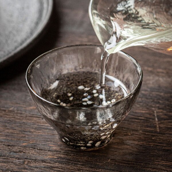 Image of Tsugaru Vidro Handmade Twilight Speckle Glass Sake Cup 3