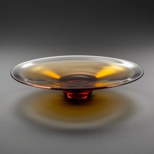 Tsugaru Vidro Handmade Prestige Amber Glass Plate 9"