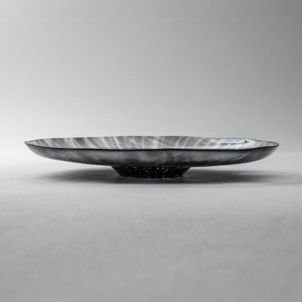 Image of Tsugaru Vidro Handmade Takazawa Black Shallow Plate 9.25" 3