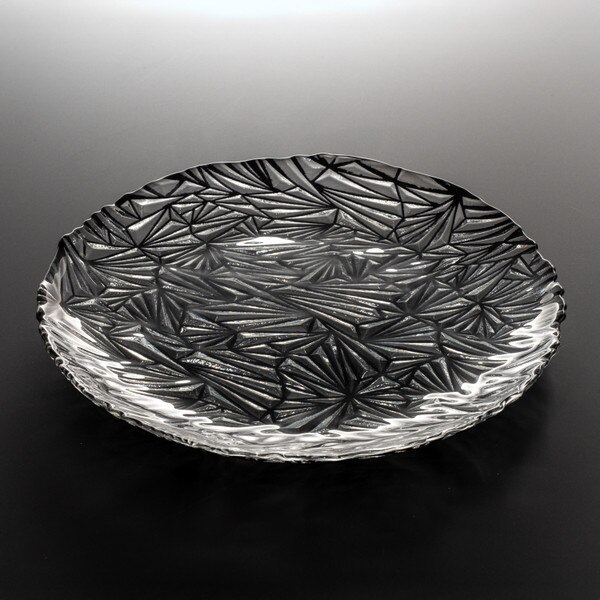Image of Prism Black Glass Plate 11"