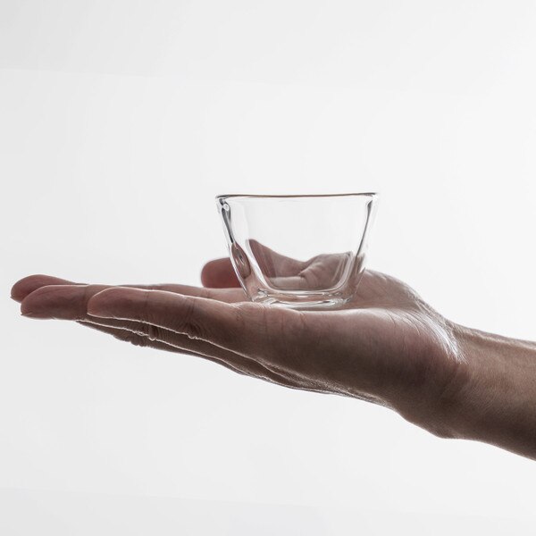 Image of Hand Molded Clear Glass Sake Cup 3