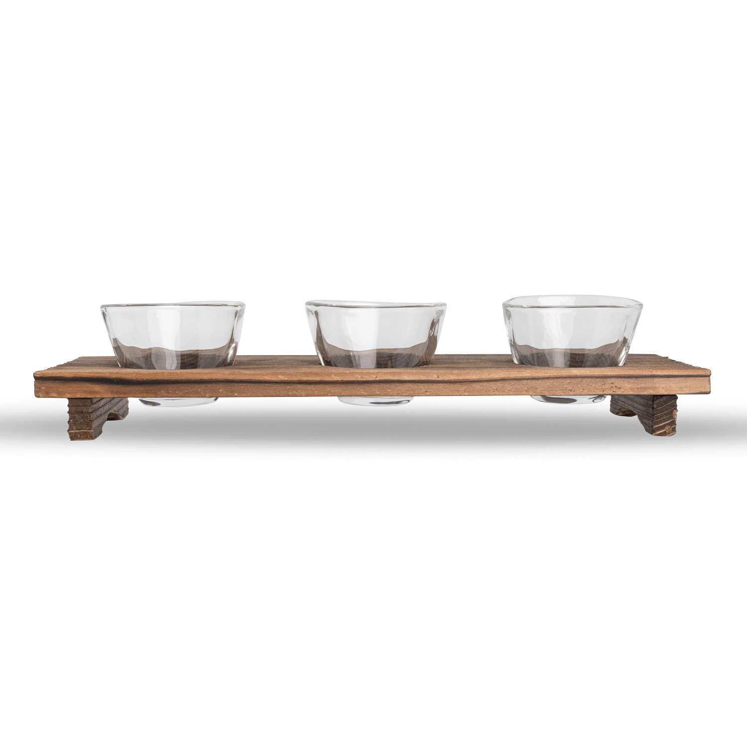3 Piece Handmade Sake Glass Set with Wooden Base | Korin