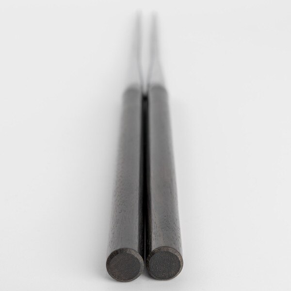 Image of Moribashi Ebony Wooden Handle Plating Chopsticks 10.8” 4