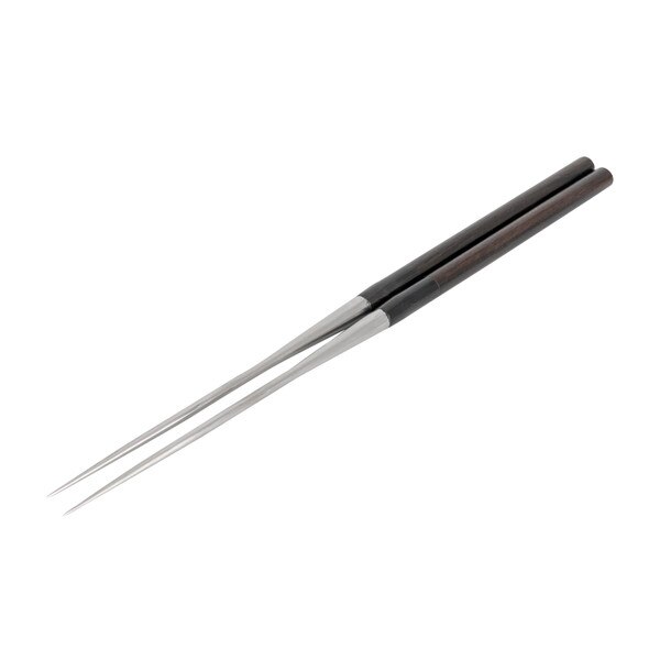 Image of Moribashi Ebony Wooden Handle Plating Chopsticks 11.5” 1