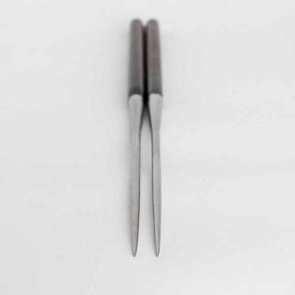 Image of Moribashi Ebony Wooden Handle Plating Chopsticks 11.5” 4
