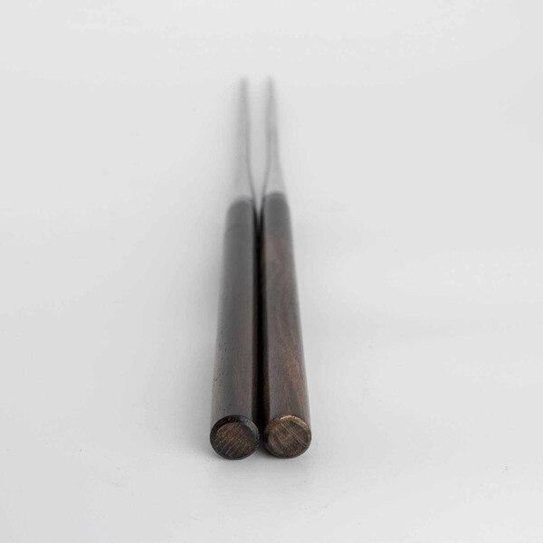 Image of Moribashi Ebony Wooden Handle Plating Chopsticks 12" 3