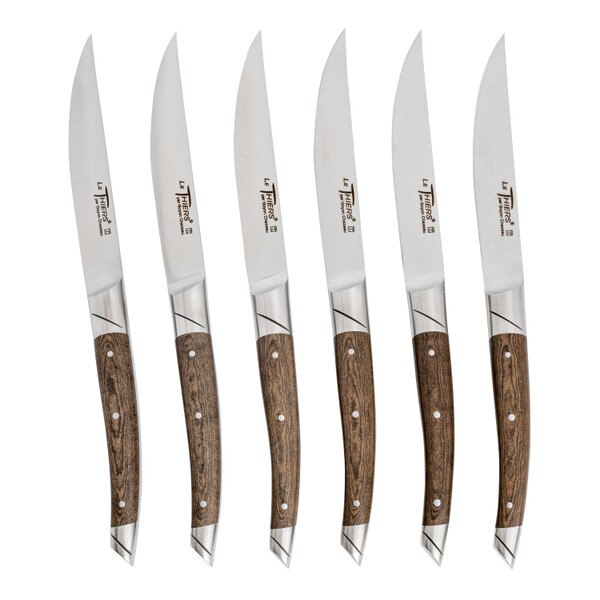 Image of Le Thiers Avantage Steak Knives Brown Handle Mat Finish (Set of 6) 1
