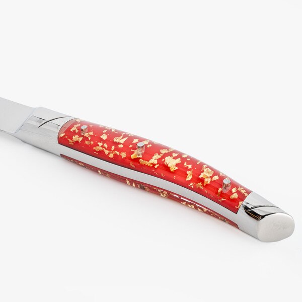 Image of Le Thiers Avantage Steak Knives Gold Silver Acrylic Handle Brilliant Finish (Set of 6) 4