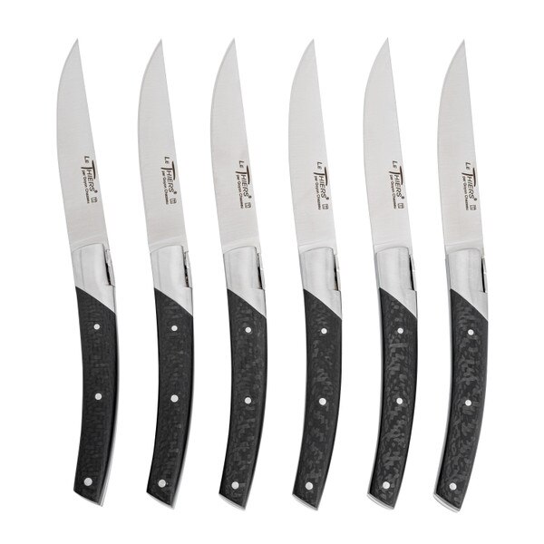 Image of Le Thiers Pirou Avantage Steak Knives Carbon Fiber Handle (Set of 6) 1