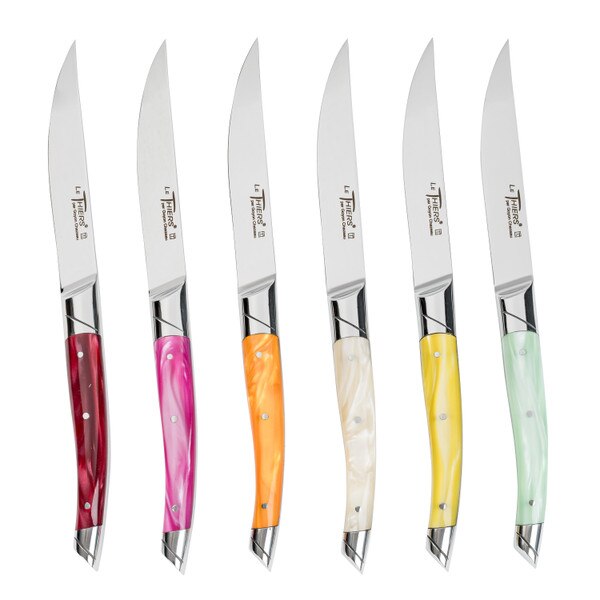Image of Le Thiers Avantage Steak Knives w/ Mixed Colors Acrylic Handles (Set of 6) 1