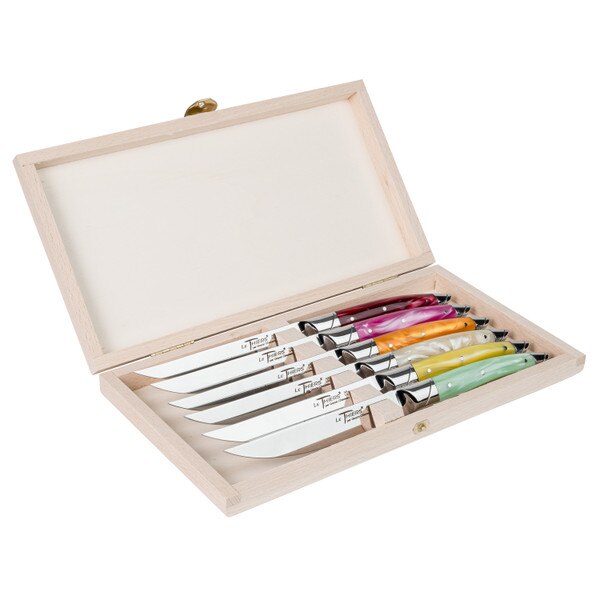 Image of Le Thiers Avantage Steak Knives w/ Mixed Colors Acrylic Handles (Set of 6) 2