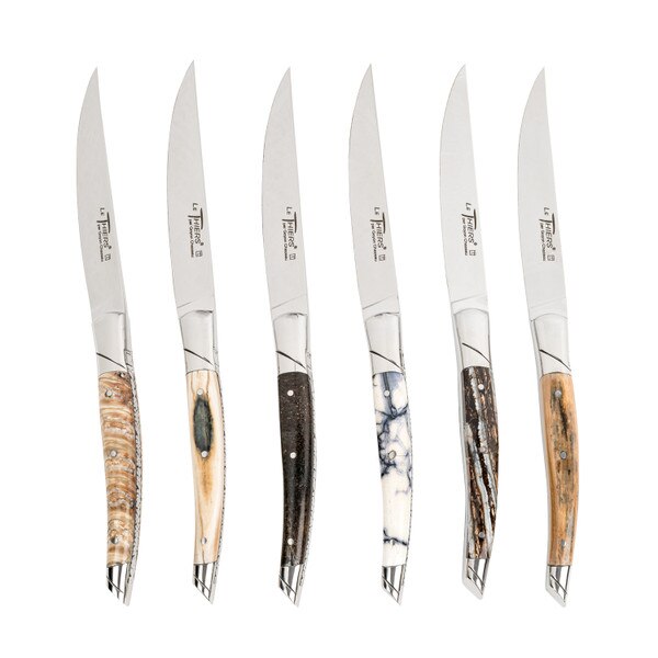 Image of Le Thiers Prestige Steak Knives Mixed Mammoth Handle (Set of 6) 1