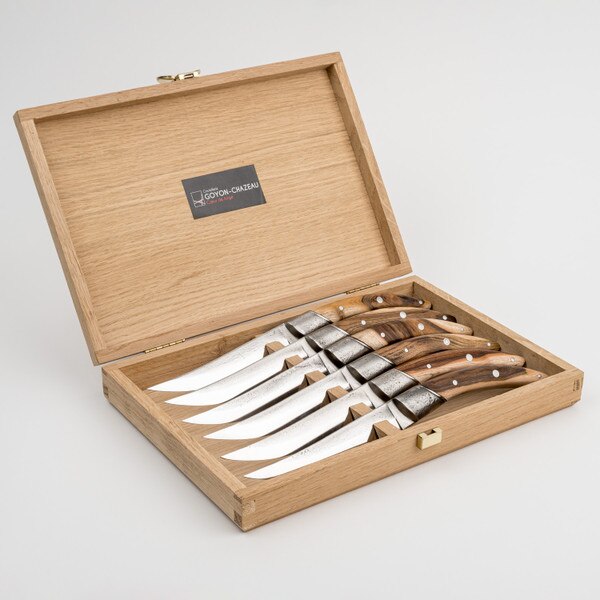 Image of Stylver Origines Steak Knives w/ Pistachio Wood Handle (Set of 6) 5