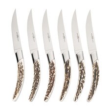 Stylver Steak Knives w/ Deer Horn Handle (Set of 6)