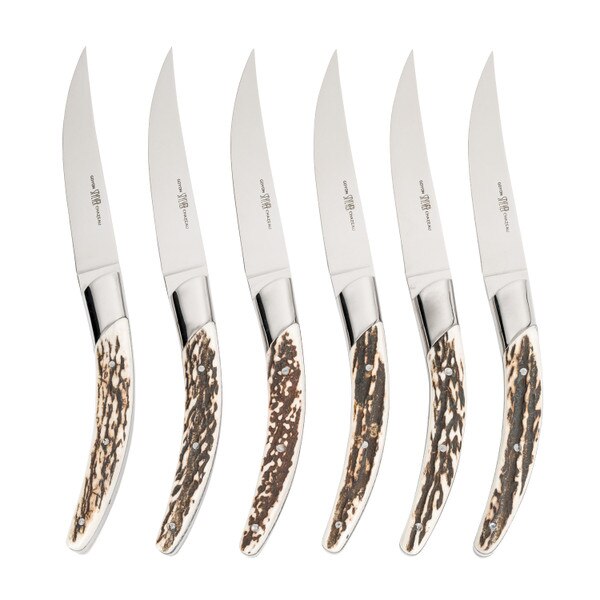 Image of Stylver Steak Knives w/ Deer Horn Handle (Set of 6) 1