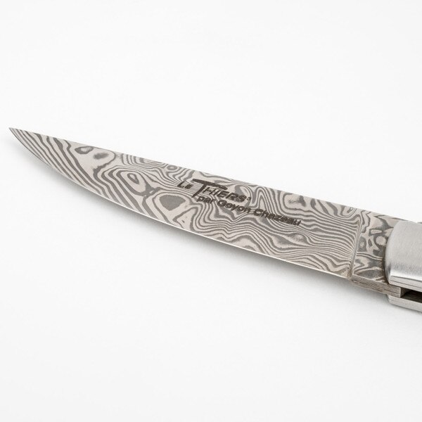 Image of Le Thiers Pirou Blue Mammoth Crust Handle Folding Knife 5