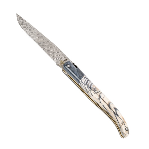 Image of Laguiole Grey And Grey Mammoth Pulp Folding Knife 1
