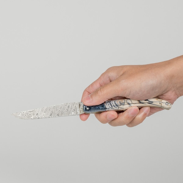 Image of Laguiole Grey And Grey Mammoth Pulp Folding Knife 7